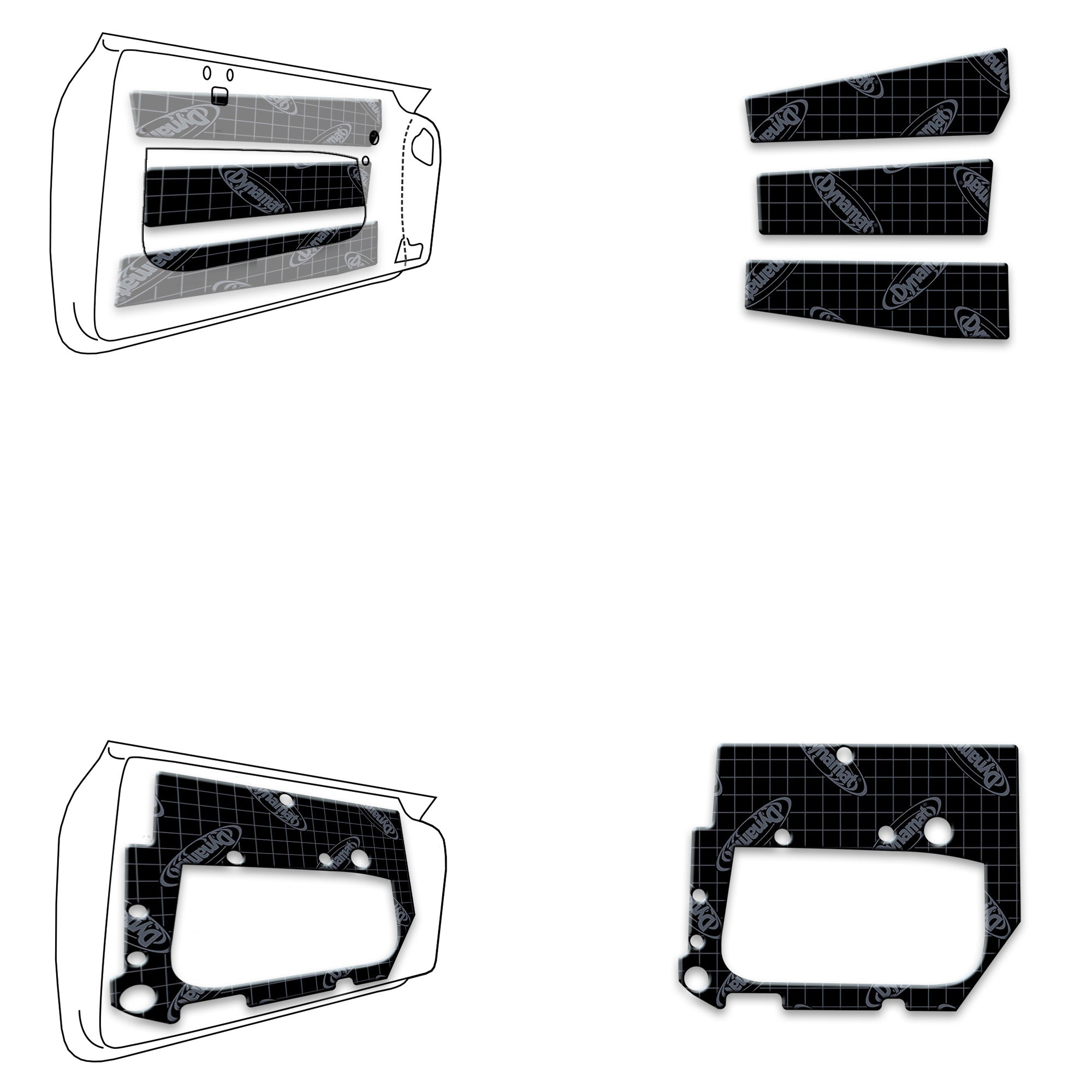 2021+ Ford Bronco 4-Door Custom Cut Sound Deadening Door Kit