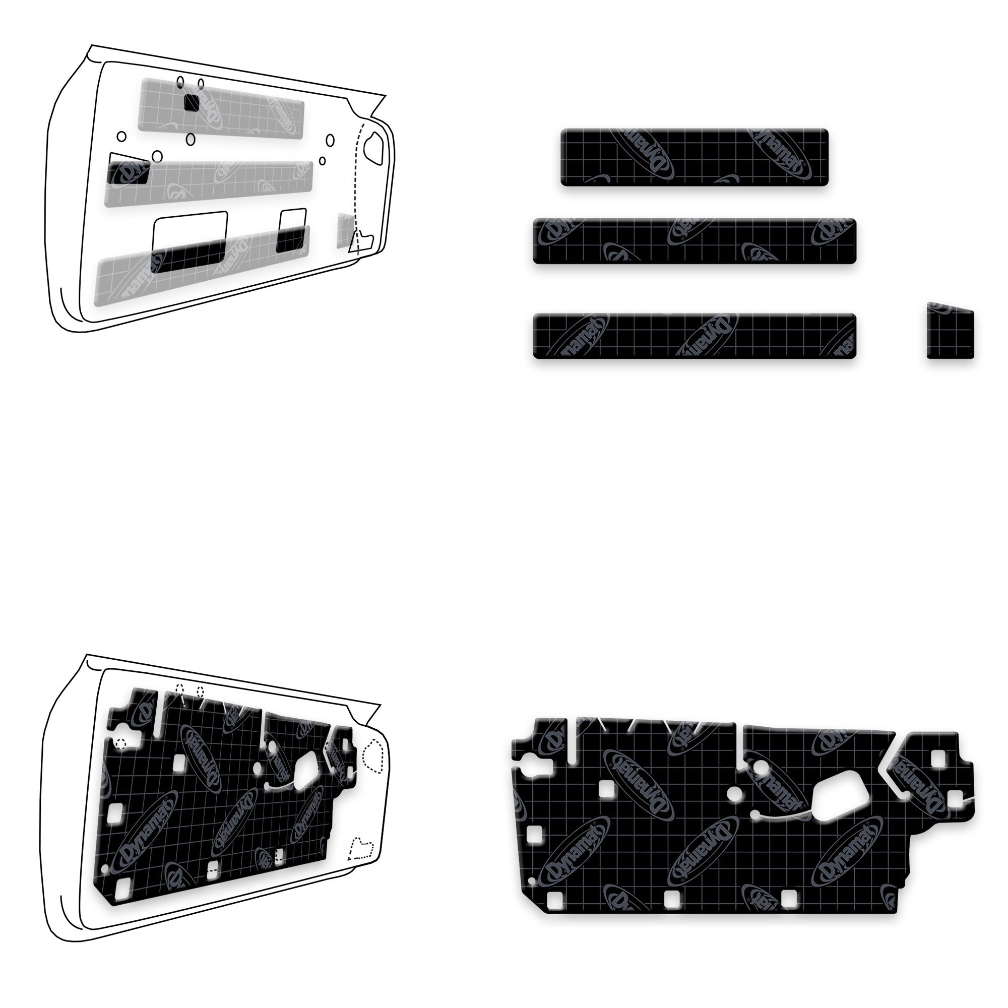 1994-2004 Ford Mustang Door Kit Dynamat custom cut kit