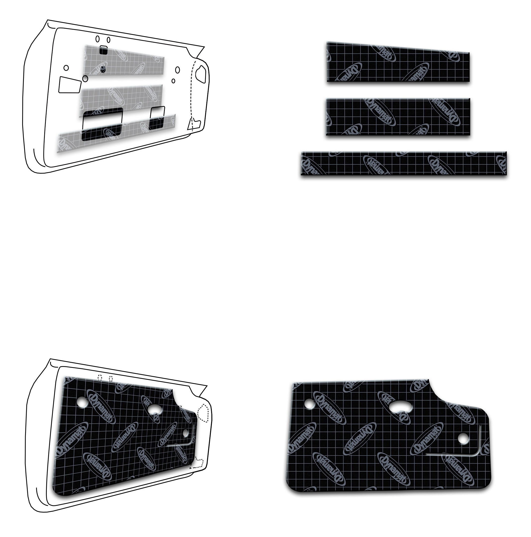 1956-62 Corvette Dynamat Sound Deadening Custom Cut Door Kit - XGM C1 D