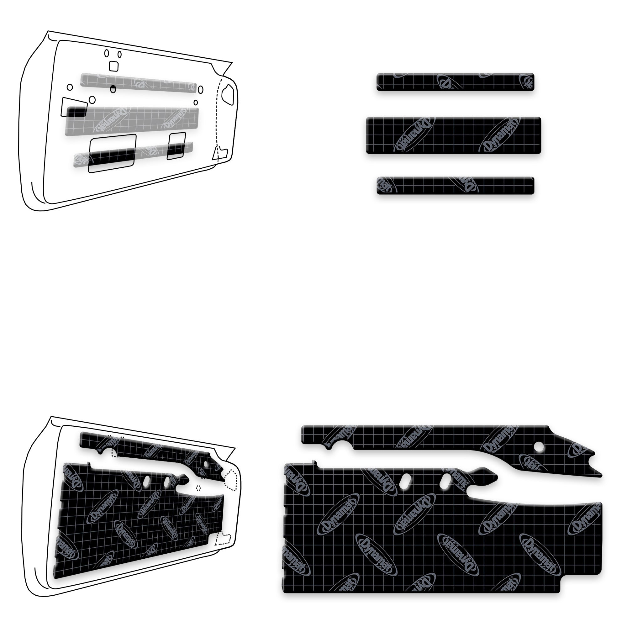 1955-1957 Chevrolet Bel Air Sound Deadening Door Kit (2 Door)-Dynamat